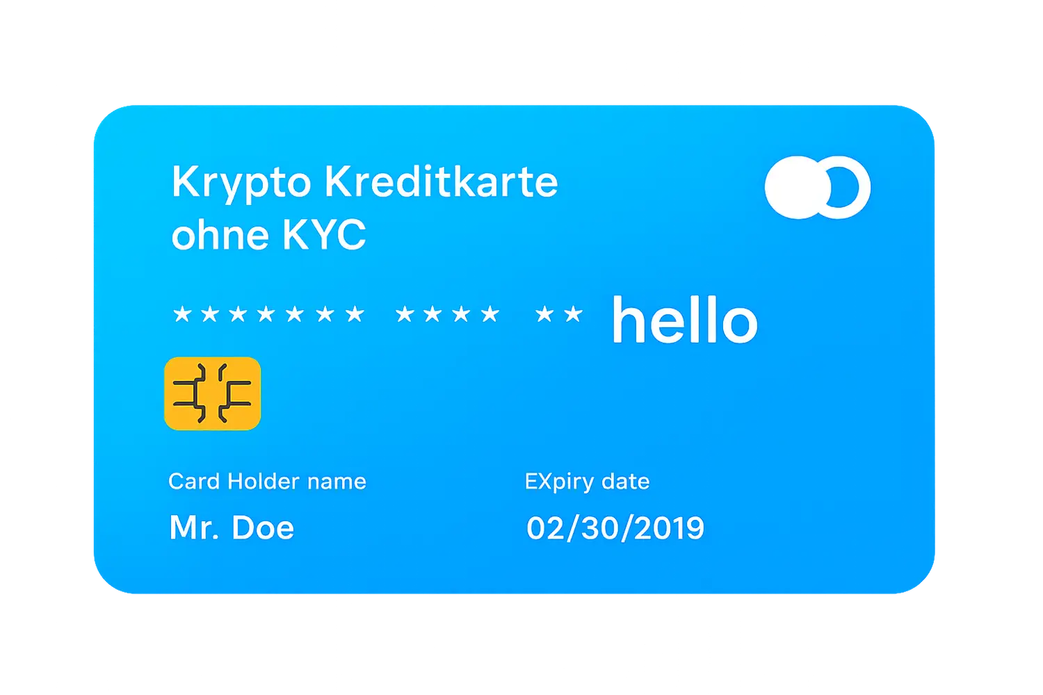 Krypto Kreditkarte ohne KYC